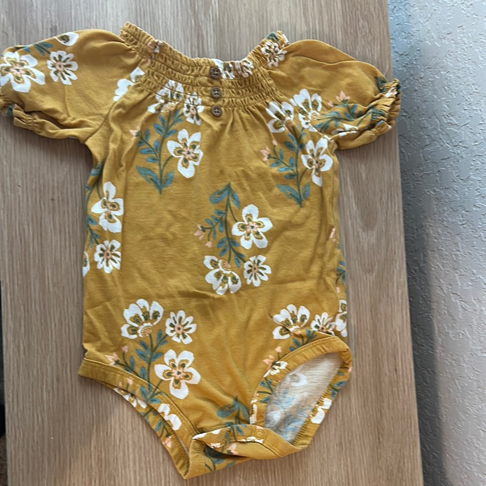 Carter’s Floral Mustard Yellow Baby Romper